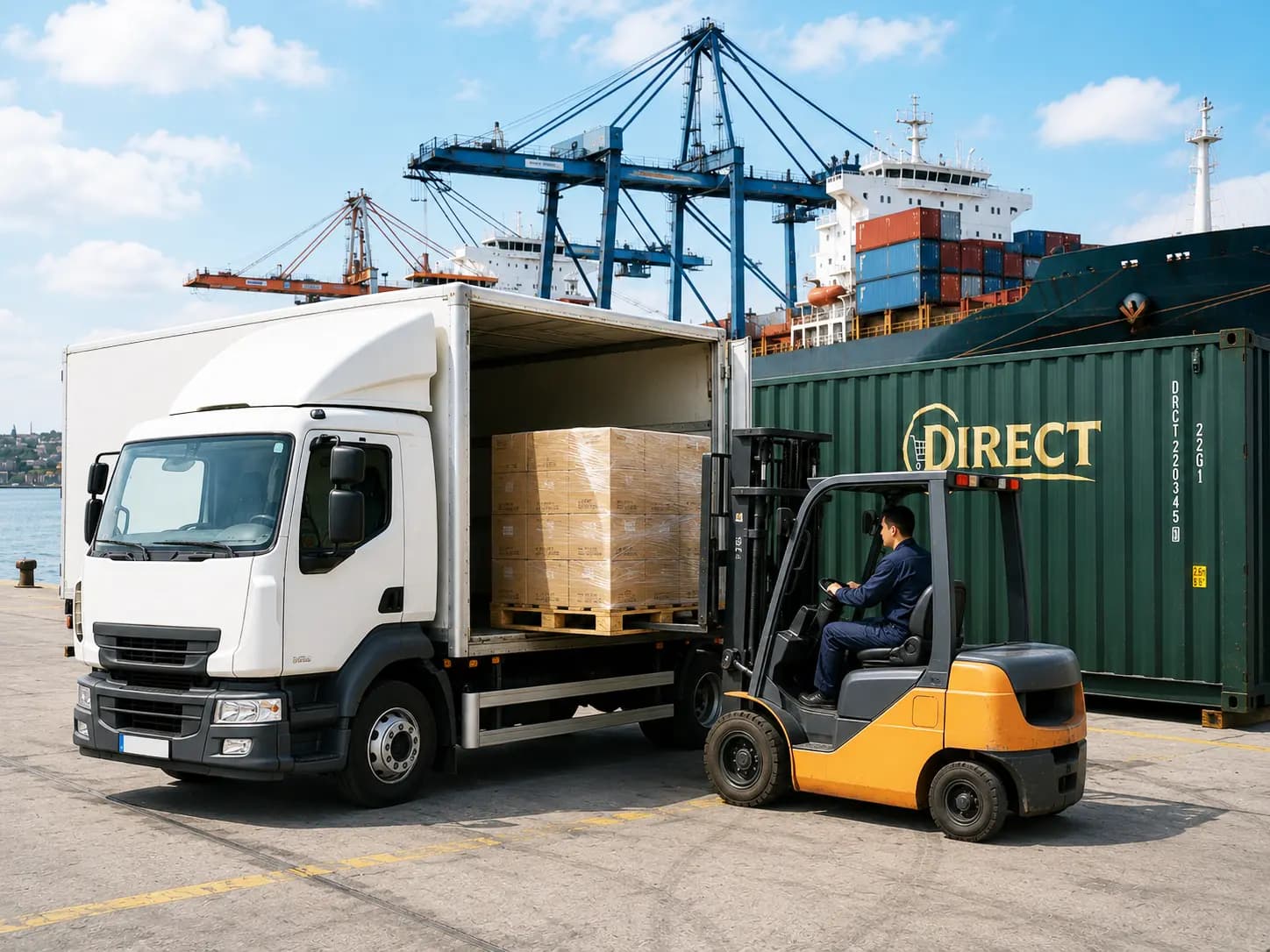 Trade routes converging on the Direct food centre from across the world